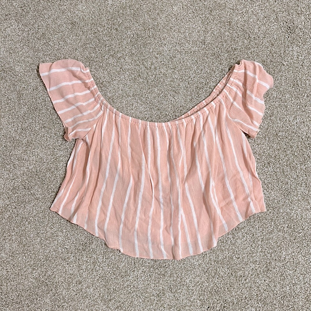 Pink off the shoulder crop top